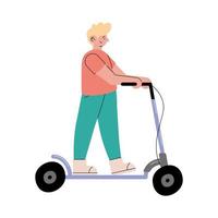 man on electric scooter vector