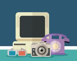 flat design gadgets technology icons vector