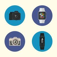 iconos de tecnología de gadgets de diseño plano vector