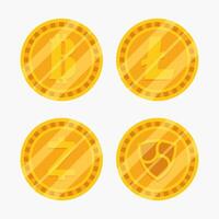 cryptocurrency money finance flat design vector