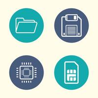 flat design gadgets technology icons vector