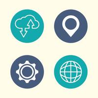 flat design gadgets technology icons vector