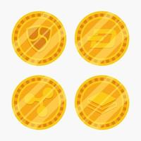 cryptocurrency money finance flat design vector