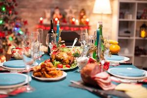 Christmas celebration with delicious food photo