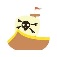 pirate ship cute baby toy vector