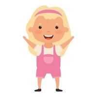 cute little girl comic character vector