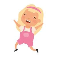 cute little girl comic character vector