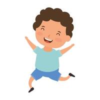 cute little boy comic character vector