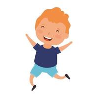 cute little boy comic character vector