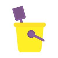 cute sand bucket and shovel baby toys vector