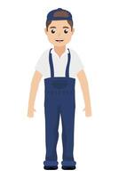 young mechanic worker avatar character vector