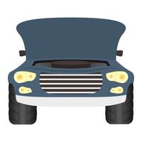 car with open bonnet mechanic icon vector