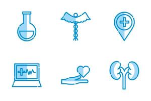 Conjunto de iconos médicos aislados diseño vectorial vector