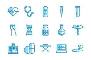 Conjunto de iconos médicos aislados diseño vectorial vector