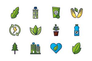 Isolated eco icon set vector design