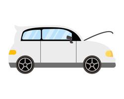 car with open bonnet mechanic icon vector