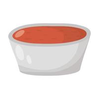 kitchen dish with sauce icon vector