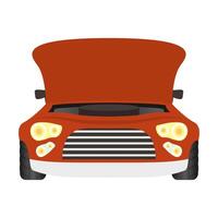 car with open bonnet mechanic icon vector