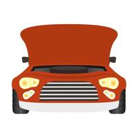 car with open bonnet mechanic icon vector