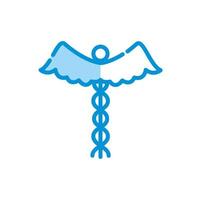 Diseño vectorial de icono de caduceo médico aislado vector