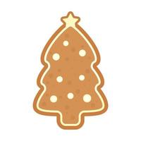 happy merry christmas tree cookie pastry vector