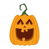 halloween pumpkin with face character vector