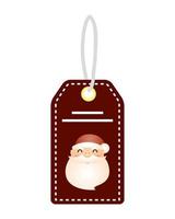 merry christmas santa claus head in tag character