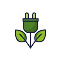 Isolated plug and leaves icon vector design