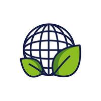 Isolated leaves and global sphere icon vector design