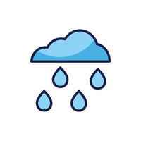 Nube aislada y diseño de vector de icono de lluvia