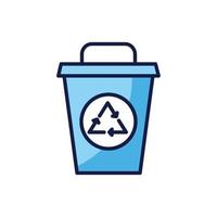 Diseño de vector de icono de basura de reciclaje aislado