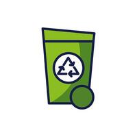 Isolated recycle trash icon vector design