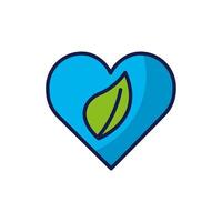 Isolated leaf and heart icon vector design