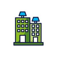 Isolated solar panel over building icon vector design