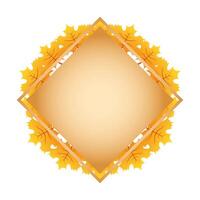 autumn square frame with leafs decoration vector