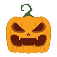 halloween pumpkin with face character vector