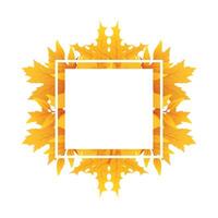 autumn square frame with leafs decoration vector
