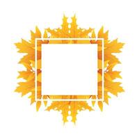 autumn square frame with leafs decoration vector