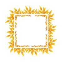 autumn square frame with leafs decoration vector
