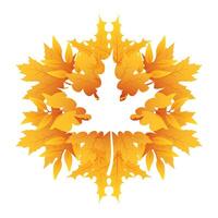 autumn leafs foliage with maple leaf shape vector