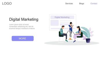 Digital Marketing Landing Page vector