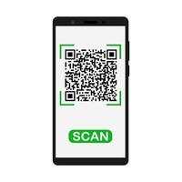 código qr de escaneo de teléfonos inteligentes. vector