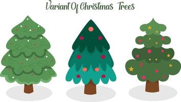 Christmas tree variations vector