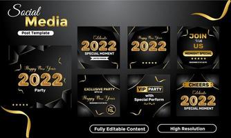 new year 2022 social media post template vector