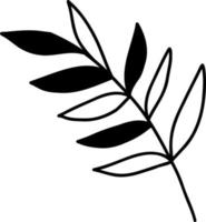 Decorative branch. Vector illustration. Linear hand sketch