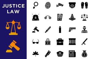 Law and justice icon set for your web design vector