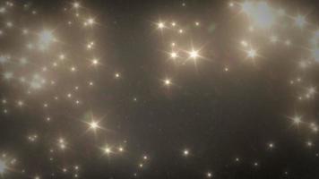 estrelas douradas e neve caindo do céu à noite video