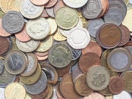 Euro and Pounds coins photo