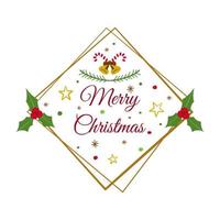 Flat ornaments design with white background. Greeting card for Merry Christmas. vector