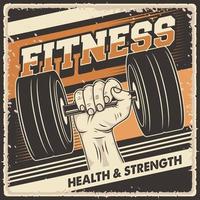 Retro vintage illustration vector graphic of weight lifting Fitness fit for wood poster or signage